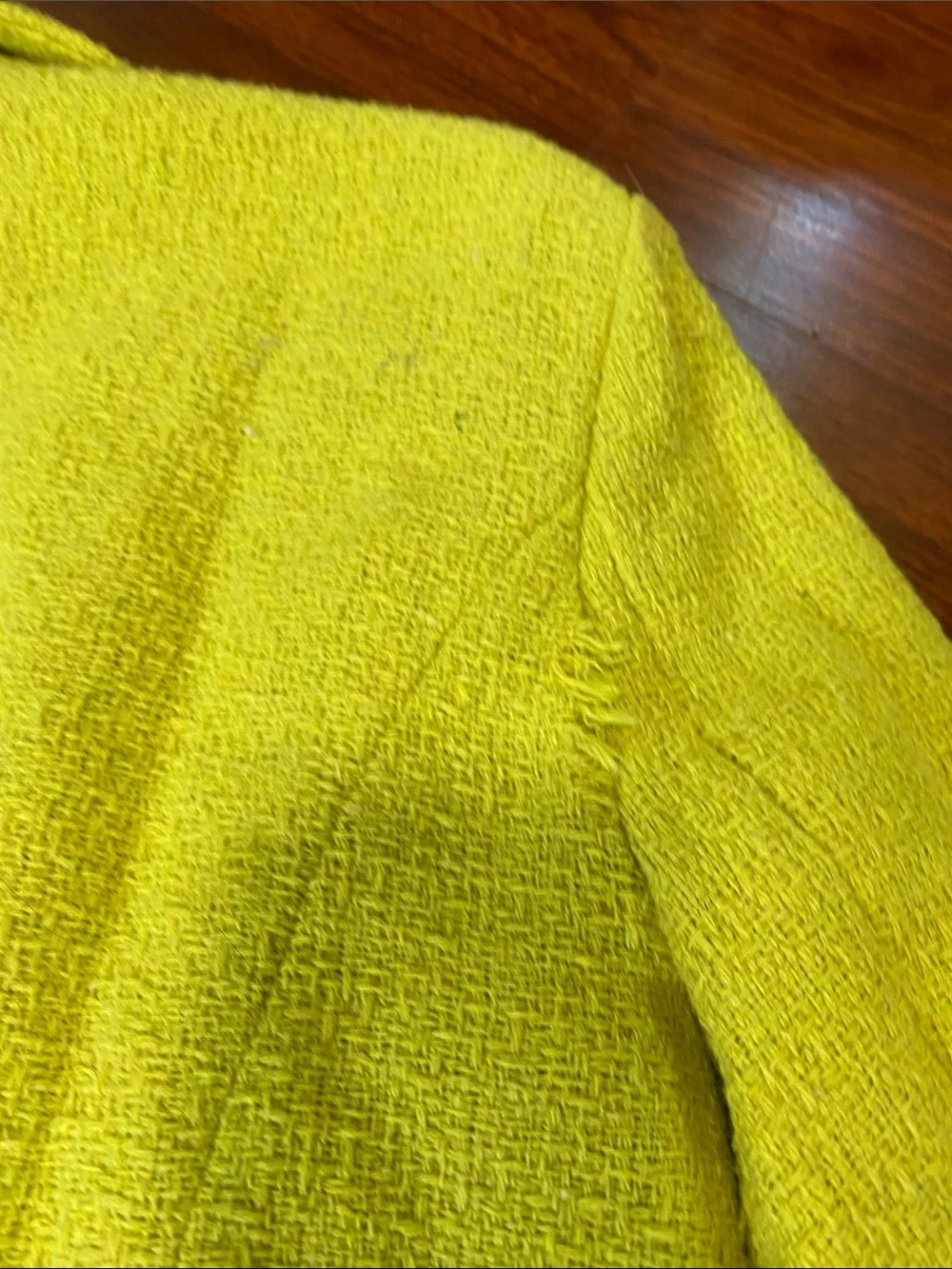 Nanette Lepore Neon Lime Double-Breasted Bouclé Blazer